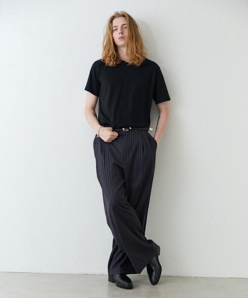 セール】【Neucon/ニューコン】ストライプ/チェック ワイドストレート