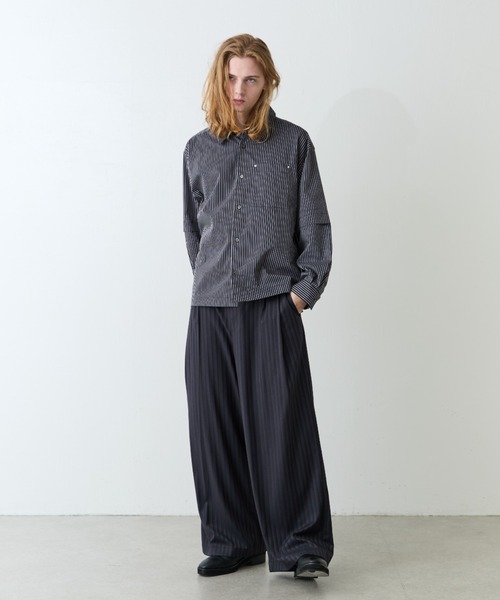 Lui's(ルイス)の「【Neucon/ニューコン】ストライプ/チェック ワイドストレートスラックス(スラックス・メンズ・ブラック/ブラウン・2/1)」の18枚目の写真