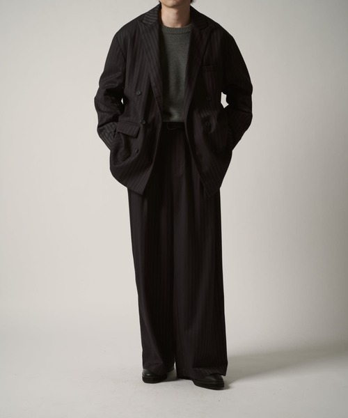 セール】【Neucon/ニューコン】ストライプ/チェック ワイドストレート