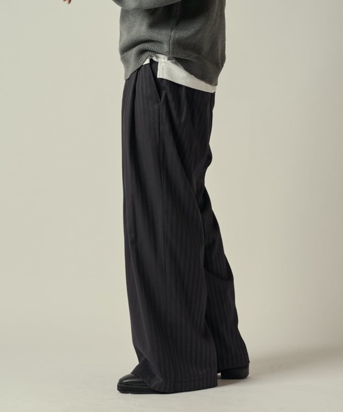 セール】【Neucon/ニューコン】ストライプ/チェック ワイドストレート