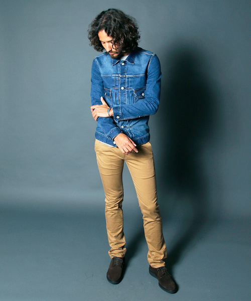 Magine（マージン）の「STRETCH DENIM G-JKT TYPE 2ND:ストレッチデニム　G-JKT タイプ2ND（デニムジャケット・メンズ・インディゴブルー・48/44/46）」の13枚目の写真