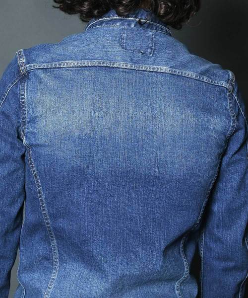 Magine（マージン）の「STRETCH DENIM G-JKT TYPE 2ND:ストレッチデニム　G-JKT タイプ2ND（デニムジャケット・メンズ・インディゴブルー・48/44/46）」の4枚目の写真