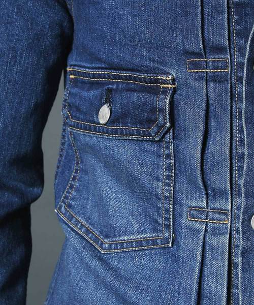 Magine（マージン）の「STRETCH DENIM G-JKT TYPE 2ND:ストレッチデニム　G-JKT タイプ2ND（デニムジャケット・メンズ・インディゴブルー・48/44/46）」の5枚目の写真