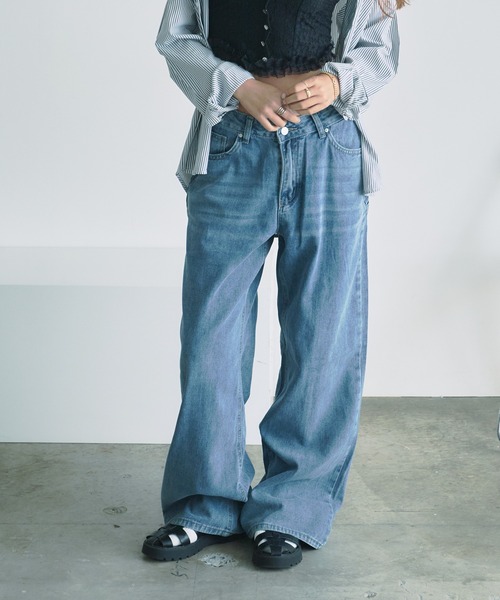 セール】Vintage-like Star Baggy Denim / ヴィンテージライク