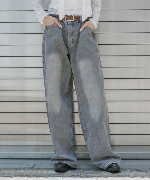 AO2(アオズ)の「Vintage-like Star Baggy Denim / ヴィンテージライク スターバギーデニム(デニムパンツ・レディース・ブラック/カーキ/レッド/レオパード・FREE)」の15枚目の写真