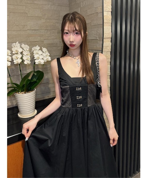 ワンピース Darich ダーリッチ Darich フロントオープンニットミニワンピース