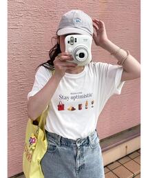 フードプリントTシャツ