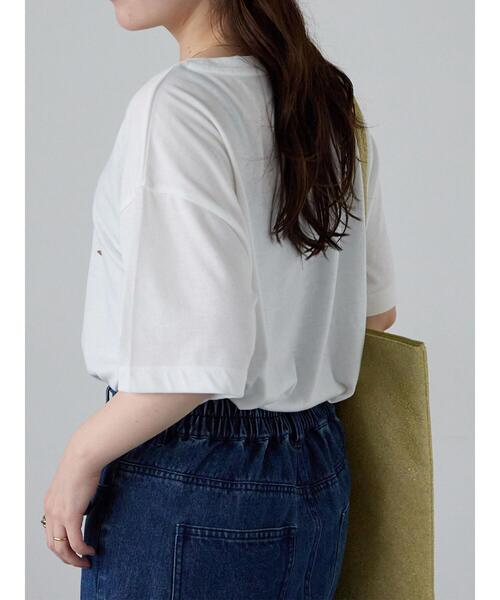 ehka sopo（エヘカソポ）の「フードプリントTシャツ（Tシャツ/カットソー・レディース・グレー/ピンク/オフホワイト・F）」の17枚目の写真