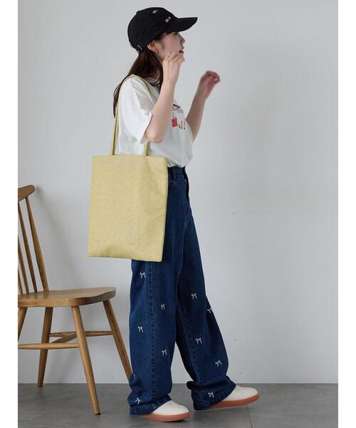 ehka sopo（エヘカソポ）の「フードプリントTシャツ（Tシャツ/カットソー・レディース・グレー/ピンク/オフホワイト・F）」の20枚目の写真