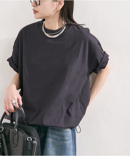 JOURNAL STANDARD(ジャーナルスタンダード)の「《追加6》シャーリングTシャツ(Tシャツ/カットソー・レディース・ブラック系その他/ブラウン系その他/ホワイト・FREE)」の1枚目の写真