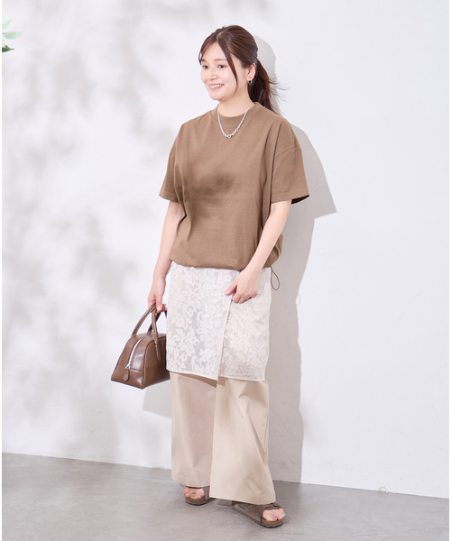 JOURNAL STANDARD（ジャーナルスタンダード）の「《追加6》シャーリングＴシャツ（Tシャツ/カットソー・レディース・ブラック系その他/ブラウン系その他/ホワイト・FREE）」の7枚目の写真