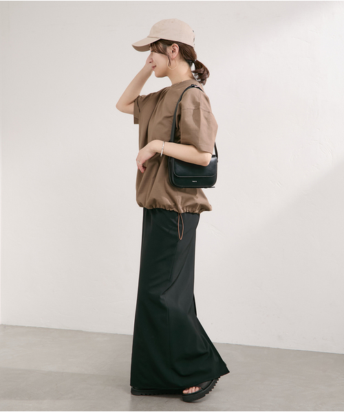 JOURNAL STANDARD（ジャーナルスタンダード）の「《追加6》シャーリングＴシャツ（Tシャツ/カットソー・レディース・ブラック系その他/ブラウン系その他/ホワイト・FREE）」の8枚目の写真