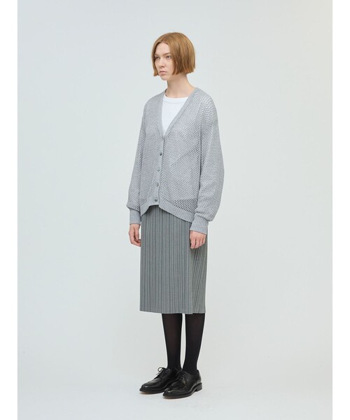 mizuiroind(ミズイロインド)の「mizuiro ind メッシュVネックカーディガン(カーディガン/ボレロ・レディース・ネイビー/ブラック/ライトグレー・FREE)」の17枚目の写真