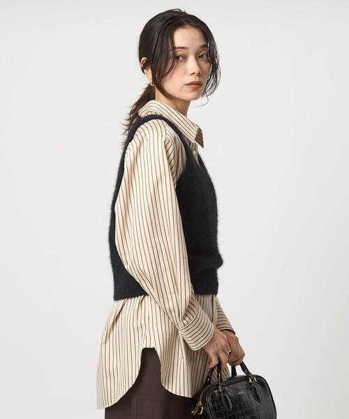 green label relaxing（グリーンレーベルリラクシング）の「ヘアリー ニット キャミソール（ベスト・レディース・ブラック/ベージュ/グレー・FREE）」の13枚目の写真