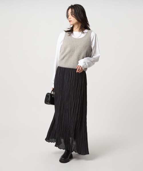 green label relaxing（グリーンレーベルリラクシング）の「ヘアリー ニット キャミソール（ベスト・レディース・ブラック/ベージュ/グレー・FREE）」の20枚目の写真