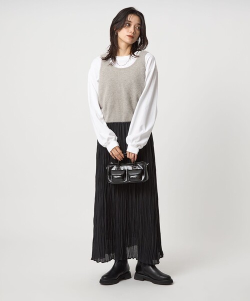 green label relaxing ヘアリー ニット キャミソール セール】ヘアリー ニット キャミソール（ベスト）｜green label