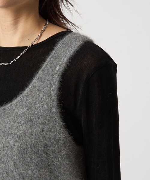 セール】ヘアリー ニット キャミソール（ベスト）｜green label