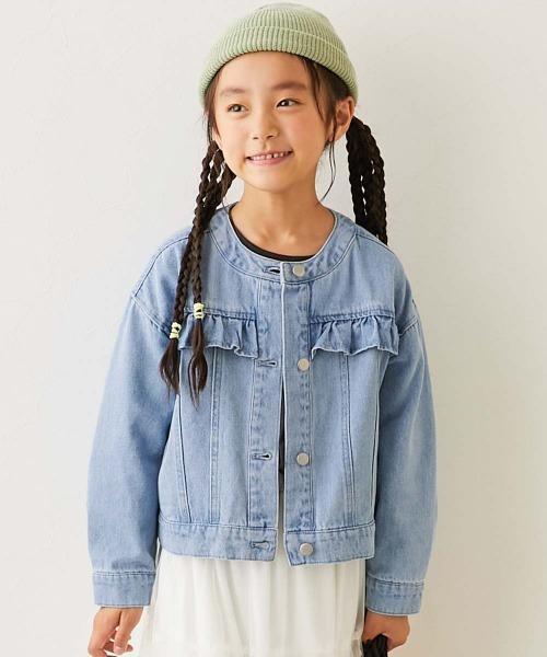 ☆美品☆トゥビーシック フリルデニムノーカラージャケット 楽天市場】COLORK デニム ジャケット 1641596 フリル フリンジ