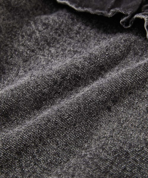 devirock（デビロック）の「【セットアップ可能】バックフリル ノーカラー デニムジャケット（デニムジャケット・キッズ・ブラック系/ブルー系・100cm/110cm/120cm/130cm/140cm/150cm/160cm）」の7枚目の写真