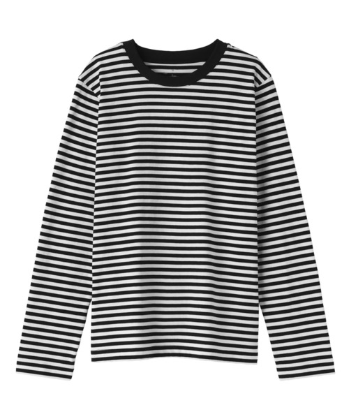 無印良品（ムジルシリョウヒン）の「婦人　天竺編みクルーネック長袖Ｔシャツ（Tシャツ/カットソー・レディース・ブラック系/ブルー系/グレー/ホワイト/ブラック/ブラウン系/グレー系・XL/L/M/S/XS/XXL）」の16枚目の写真