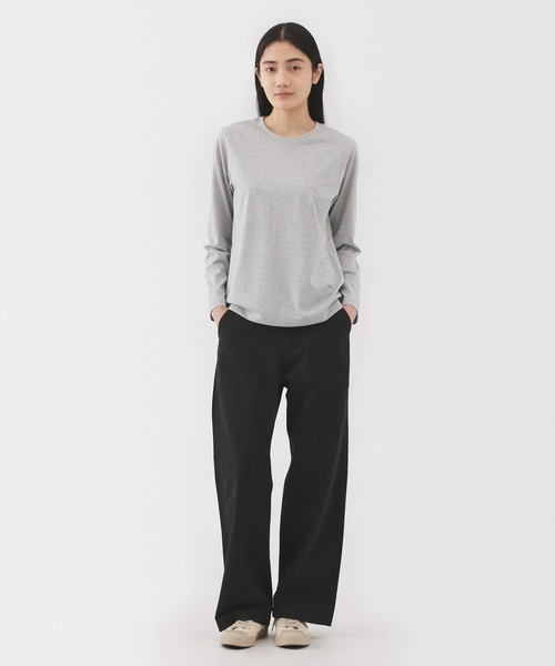 無印良品（ムジルシリョウヒン）の「婦人　天竺編みクルーネック長袖Ｔシャツ（Tシャツ/カットソー・レディース・ブラック系/ブルー系/グレー/ホワイト/ブラック/ブラウン系/グレー系・XL/L/M/S/XS/XXL）」の18枚目の写真