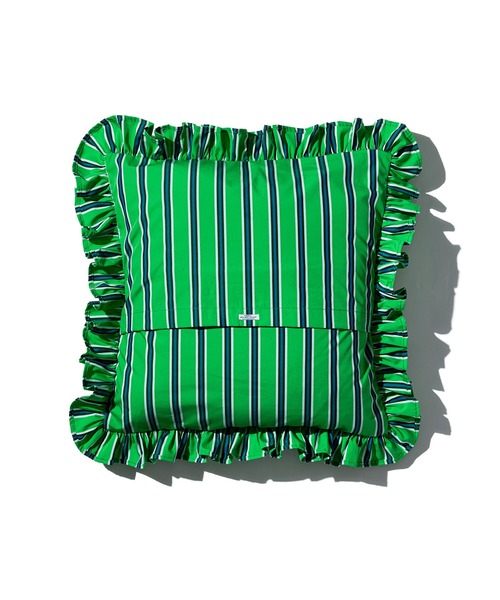 PUEBCO（プエブコ）の「SHIRT FABRIC RUFFLE CUSHION COVER Green Stripe（クッション/クッションカバー・メンズ・グリーン系その他・ONE SIZE）」の5枚目の写真