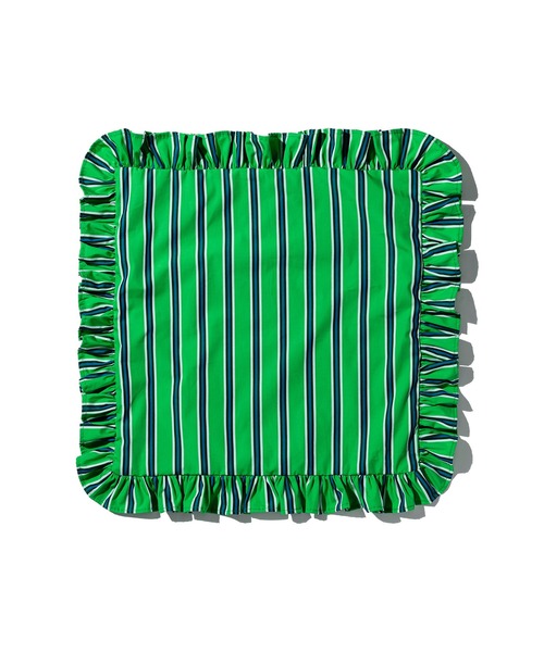 PUEBCO（プエブコ）の「SHIRT FABRIC RUFFLE CUSHION COVER Green Stripe（クッション/クッションカバー・メンズ・グリーン系その他・ONE SIZE）」の9枚目の写真