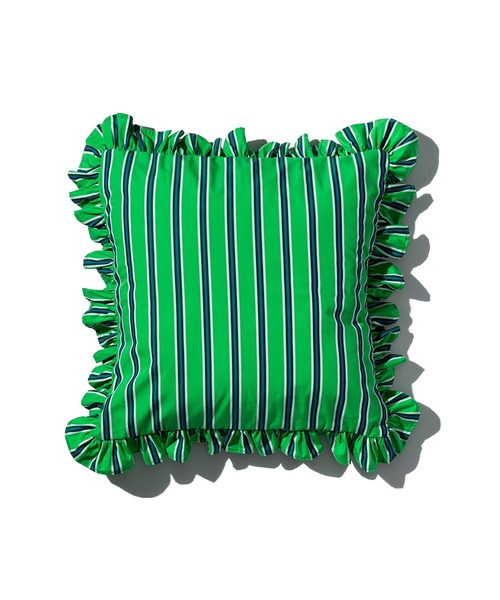 PUEBCO（プエブコ）の「SHIRT FABRIC RUFFLE CUSHION COVER Green Stripe（クッション/クッションカバー・メンズ・グリーン系その他・ONE SIZE）」の7枚目の写真