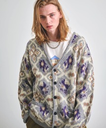Revo. | Revo. モヘアタッチ オリエンタルパターン 総柄ジャガード ルーズカーディガン(カーディガン/ボレロ)