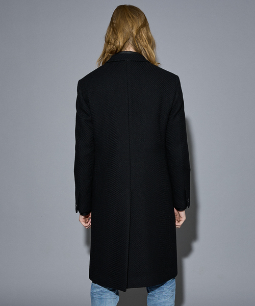 5351 POUR LES HOMMES（ゴーサンゴーイチプールオム）の「【25A/W】尾州産 ピークドラペル チェスターコート（チェスターコート・メンズ・ブルー/ブラック・44/46/48/50）」の6枚目の写真