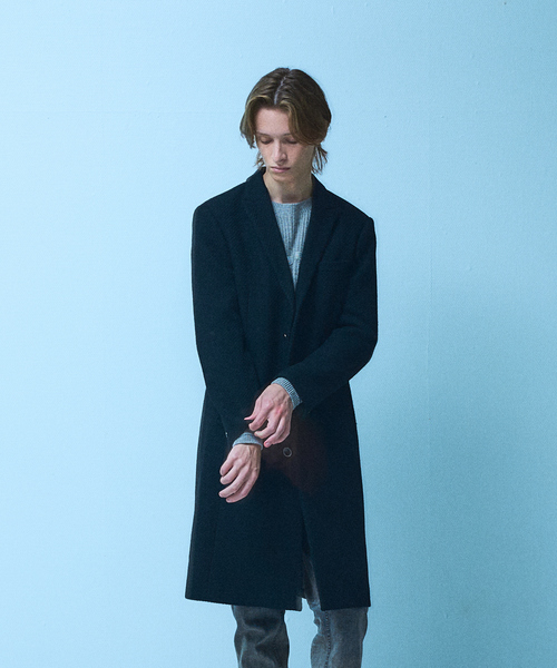 5351 POUR LES HOMMES（ゴーサンゴーイチプールオム）の「【25A/W】尾州産 ピークドラペル チェスターコート（チェスターコート・メンズ・ブルー/ブラック・44/46/48/50）」の14枚目の写真