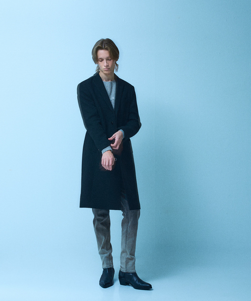 5351 POUR LES HOMMES（ゴーサンゴーイチプールオム）の「【25A/W】尾州産 ピークドラペル チェスターコート（チェスターコート・メンズ・ブルー/ブラック・44/46/48/50）」の16枚目の写真