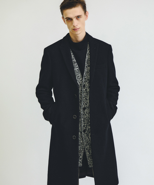 5351 POUR LES HOMMES（ゴーサンゴーイチプールオム）の「【25A/W】尾州産 ピークドラペル チェスターコート（チェスターコート・メンズ・ブルー/ブラック・44/46/48/50）」の18枚目の写真