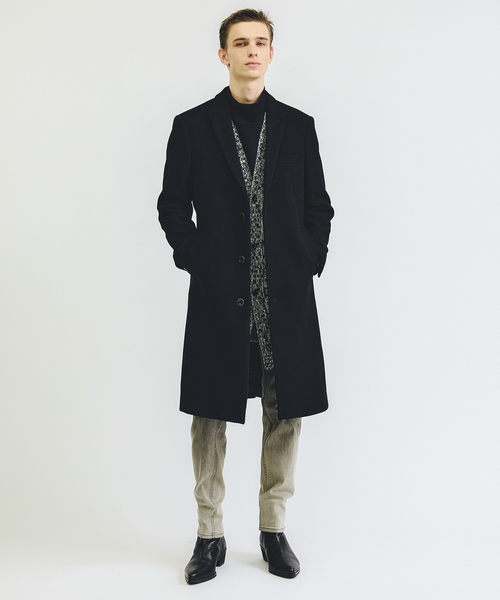 5351 POUR LES HOMMES（ゴーサンゴーイチプールオム）の「【25A/W】尾州産 ピークドラペル チェスターコート（チェスターコート・メンズ・ブルー/ブラック・44/46/48/50）」の19枚目の写真