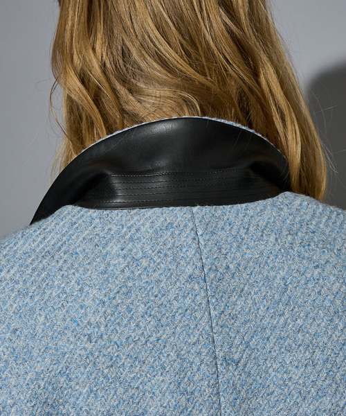 5351 POUR LES HOMMES（ゴーサンゴーイチプールオム）の「【25A/W】尾州産 ピークドラペル チェスターコート（チェスターコート・メンズ・ブルー/ブラック・44/46/48/50）」の21枚目の写真