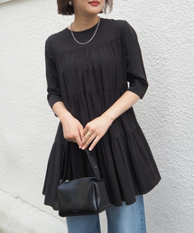 qualite | 【後ろ姿も美しく】ティアードチュニック/オフィスカジュアル(シャツ/ブラウス)