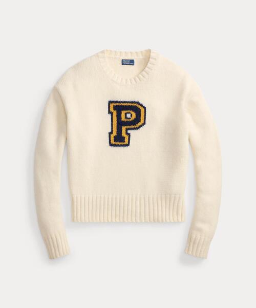 Pロゴ ウールブレンド クルーネック セーター（ニット/セーター