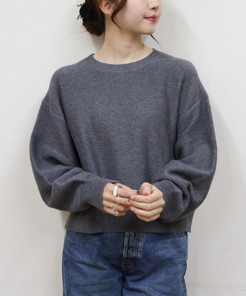 ORCIVAL(オーシバル)の「ORCIVAL/オーシバル ラウンドネックプルオーバー ROUND NECK PULLOVER OR-D0119 MON(ニット/セーター・レディース・パープル/トップグレー・1)」の2枚目の写真
