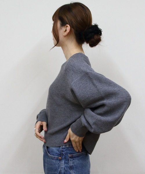 ORCIVAL(オーシバル)の「ORCIVAL/オーシバル ラウンドネックプルオーバー ROUND NECK PULLOVER OR-D0119 MON(ニット/セーター・レディース・パープル/トップグレー・1)」の6枚目の写真