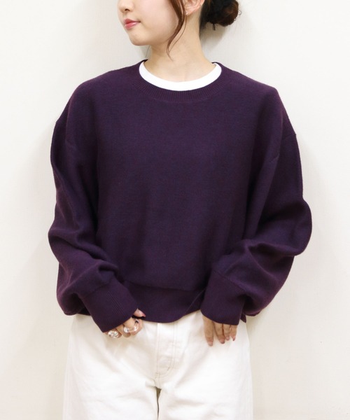 ORCIVAL(オーシバル)の「ORCIVAL/オーシバル ラウンドネックプルオーバー ROUND NECK PULLOVER OR-D0119 MON(ニット/セーター・レディース・パープル/トップグレー・1)」の10枚目の写真