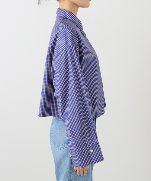 JOURNAL STANDARD(ジャーナルスタンダード)の「コンパクトコットン クロップドシャツ(シャツ/ブラウス・レディース・ネイビー/ホワイト/サックスブルー/ブルー・FREE)」の11枚目の写真