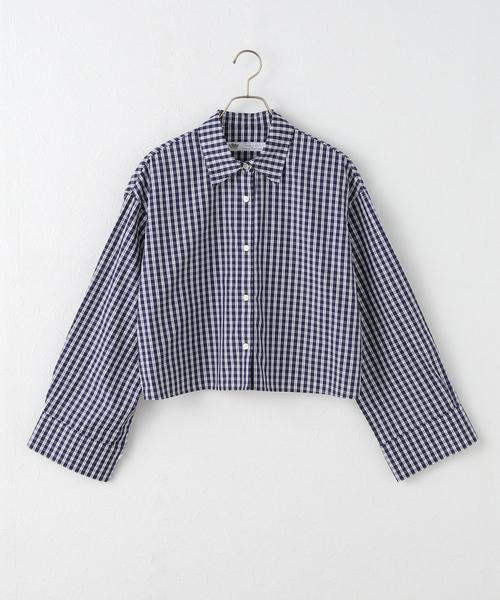 JOURNAL STANDARD(ジャーナルスタンダード)の「コンパクトコットン クロップドシャツ(シャツ/ブラウス・レディース・ネイビー/ホワイト/サックスブルー/ブルー・FREE)」の18枚目の写真