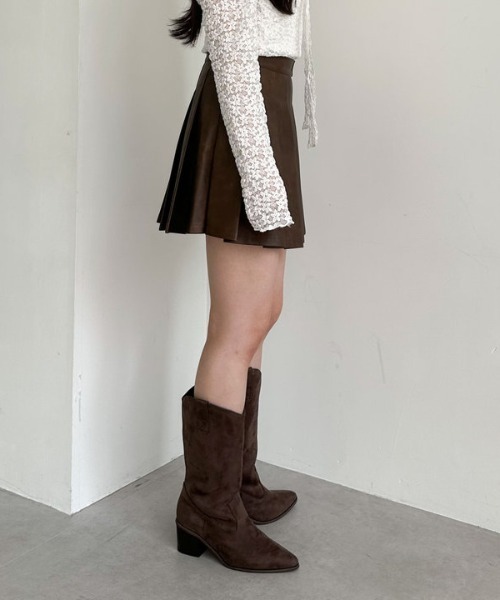 archives（アルシーヴ）の「【ＳＥＴＵＰ対応】フェイクレザープリーツミニスカート（スカート・レディース・ブラウン/ブラック・SMALL/MEDIUM）」の5枚目の写真