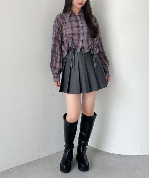 archives（アルシーヴ）の「【ＳＥＴＵＰ対応】フェイクレザープリーツミニスカート（スカート・レディース・ブラウン/ブラック・SMALL/MEDIUM）」の18枚目の写真