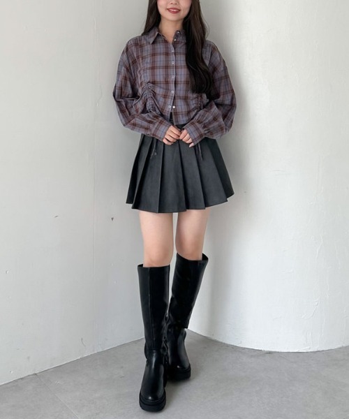 archives（アルシーヴ）の「【ＳＥＴＵＰ対応】フェイクレザープリーツミニスカート（スカート・レディース・ブラウン/ブラック・SMALL/MEDIUM）」の20枚目の写真