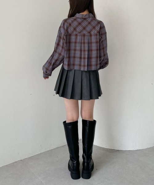 archives（アルシーヴ）の「【ＳＥＴＵＰ対応】フェイクレザープリーツミニスカート（スカート・レディース・ブラウン/ブラック・SMALL/MEDIUM）」の21枚目の写真