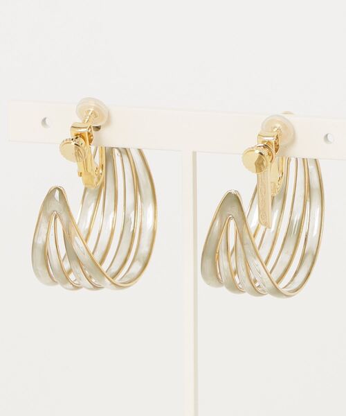 The Rule(ザルール)の「The Rule ザルール:Lattice earring 4重フープイヤリング(イヤリング・レディース・ホワイト/グリーン・FREE)」の17枚目の写真