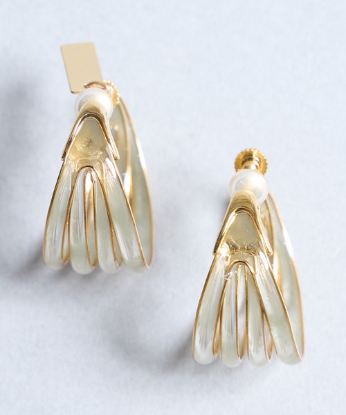 The Rule(ザルール)の「The Rule ザルール:Lattice earring 4重フープイヤリング(イヤリング・レディース・ホワイト/グリーン・FREE)」の11枚目の写真