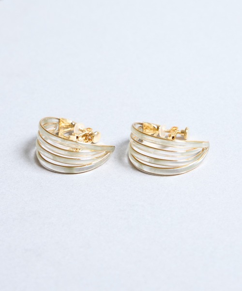 The Rule(ザルール)の「The Rule ザルール:Lattice earring 4重フープイヤリング(イヤリング・レディース・ホワイト/グリーン・FREE)」の15枚目の写真