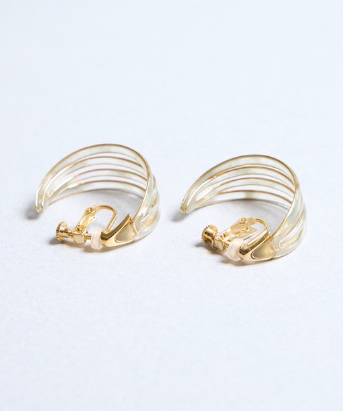 The Rule(ザルール)の「The Rule ザルール:Lattice earring 4重フープイヤリング(イヤリング・レディース・ホワイト/グリーン・FREE)」の16枚目の写真